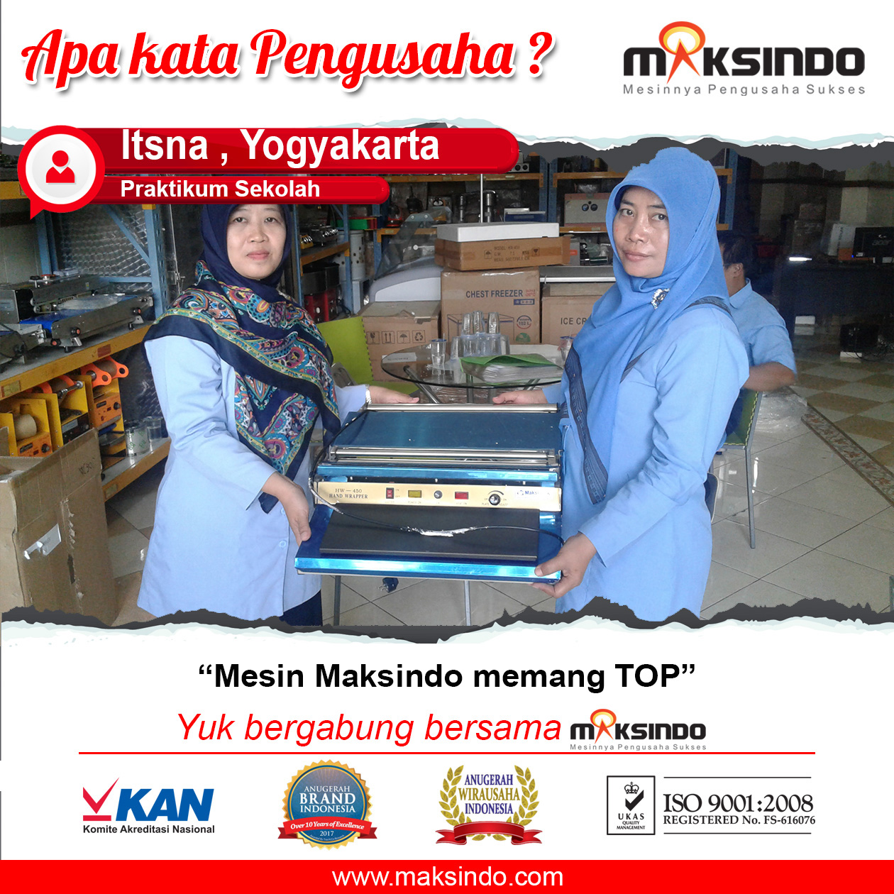 Itsna : Kegiatan Praktikum Sekolah Lebih Lancar dengan Wrapping Maksindo