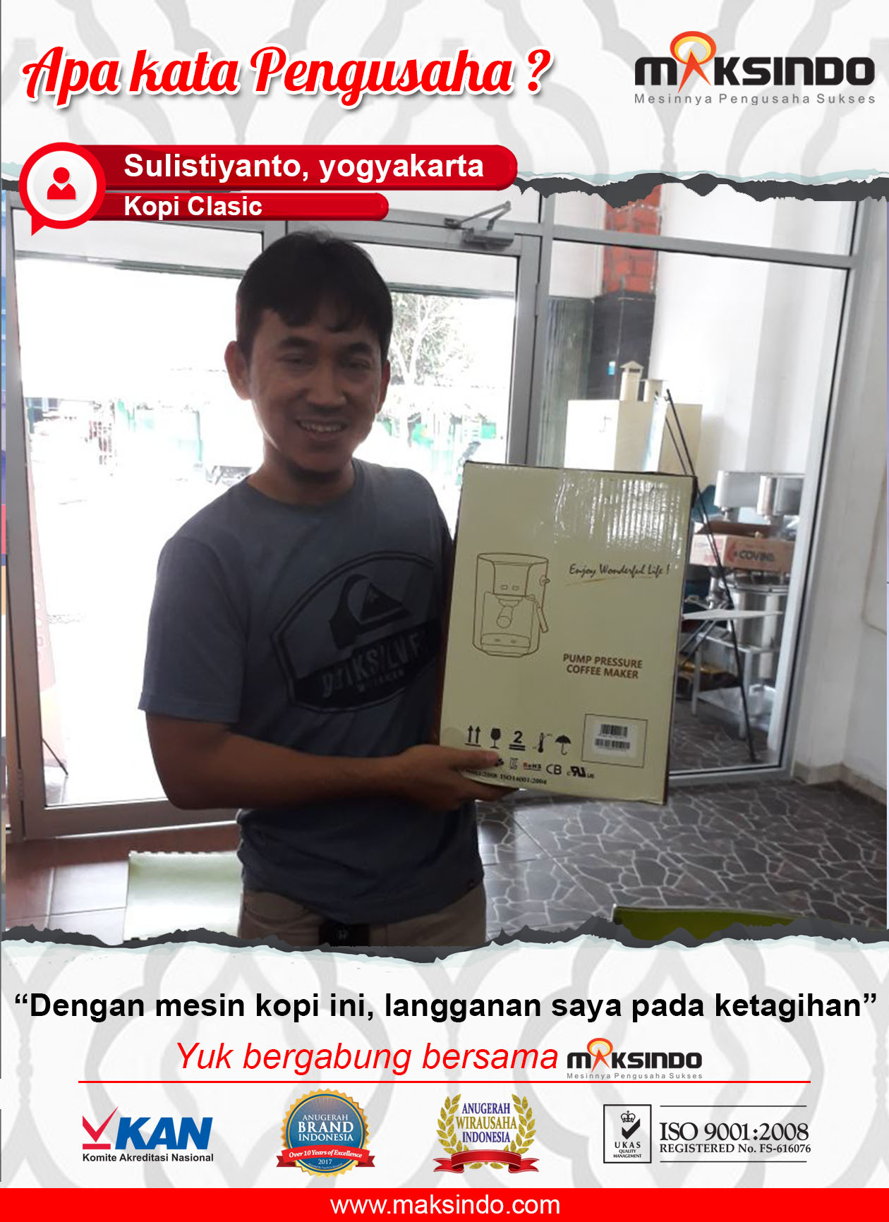 Kopi Clasic : Usaha Saya Makin Lancar, Pelanggan Makin Ketagihan Berkat Mesin Kopi dari Maksindo