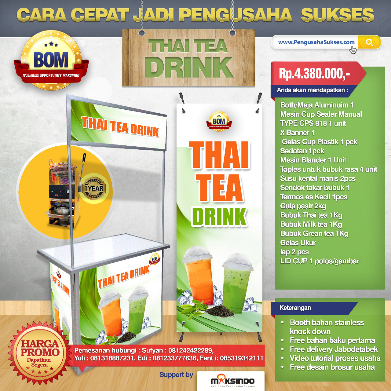Paket Usaha Thai Tea Drink Program BOM