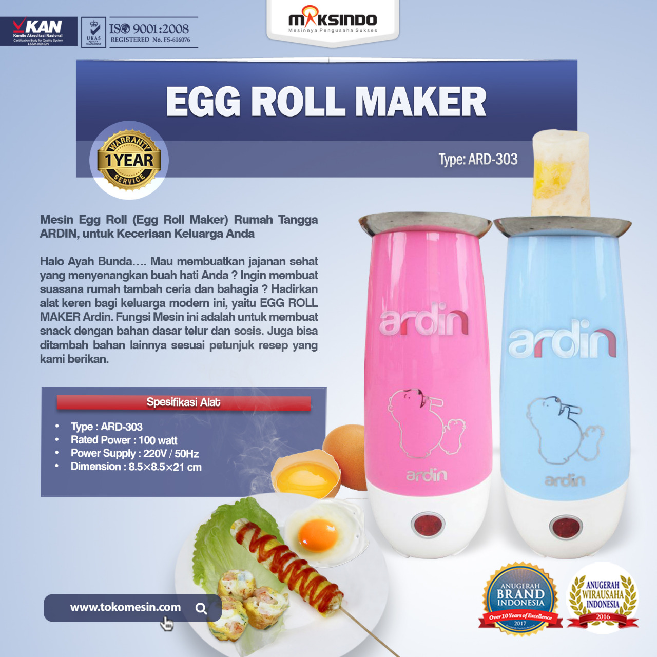Jual Egg Roll Maker (ARD-303) di Medan